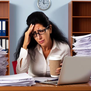business owner with a headache