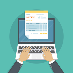 Invoice Form on Laptop Screen