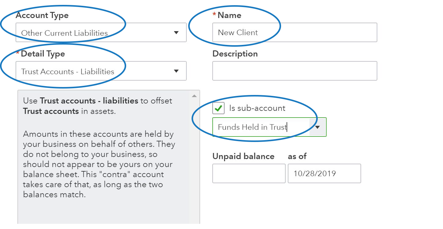 Funds Held in Trust Screenshot