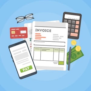 Invoice Form on Laptop Screen