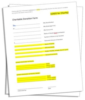 stock donation form
